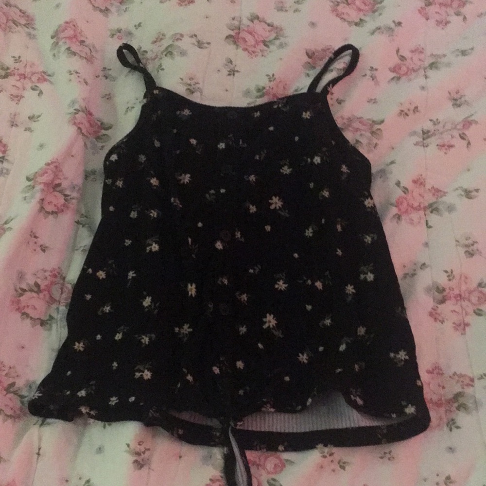 spaghetti strap flower shirt